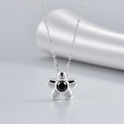 0.5Ct 5mm Black Moissanite Pendant Necklace