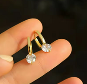 925 Silver 6.5MM 1CT Moissanite Diamond Hoop Earrings
