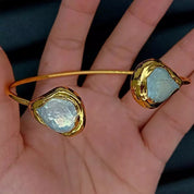 White pearl open bracelet