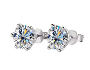 925 Silver 5MM 0.5CT Moissanite Stud Diamond Earrings