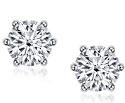 925 Silver 6.5MM 1CT Moissanite Stud Diamond Earrings