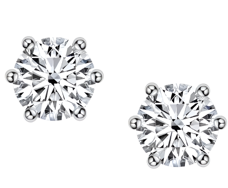 925 Silver 8MM 2CT Moissanite Stud Diamond Earrings
