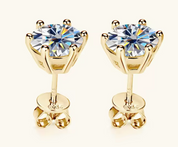 925 Silver 6.5MM 1CT Moissanite Stud Diamond Earrings