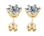 925 Silver 5MM 0.5CT Moissanite Stud Diamond Earrings