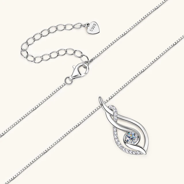 925 Silver 0.3ct 4mm Moissanite Daimond Pendant Necklace
