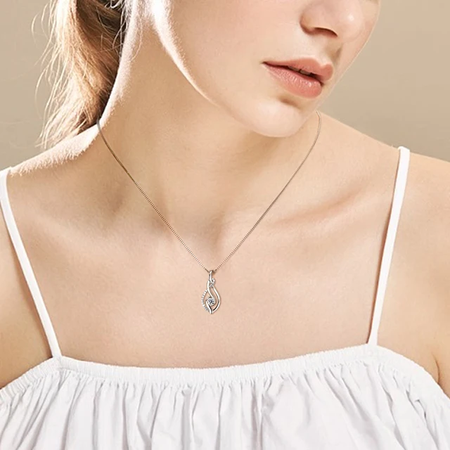 925 Silver 0.3ct 4mm Moissanite Daimond Pendant Necklace