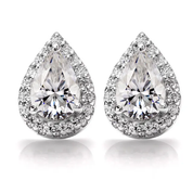 925 Silver 5MM 0.5CT Moissanite Diamond Pear Earrings