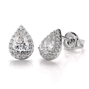925 Silver 5MM 0.5CT Moissanite Diamond Pear Earrings