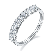 925 Silver 0.8ct Moissanite Oval cut Diamond Band