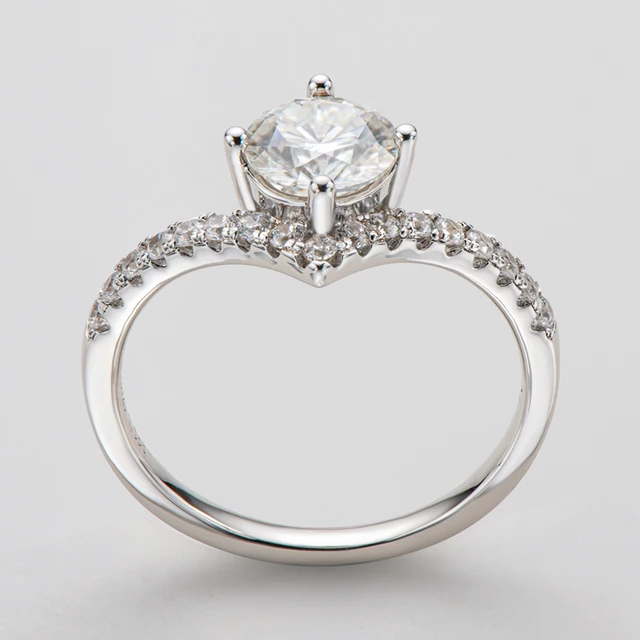 Elegant 925 Silver 1ct Moissanite Diamond Ring – 6.5mm Sparkle