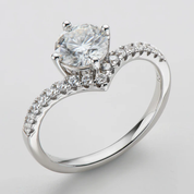 Elegant 925 Silver 1ct Moissanite Diamond Ring – 6.5mm Sparkle