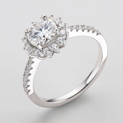 925 Silver 1ct 6.5mm Moissanite Diamond Ring – Elegant & Stunning