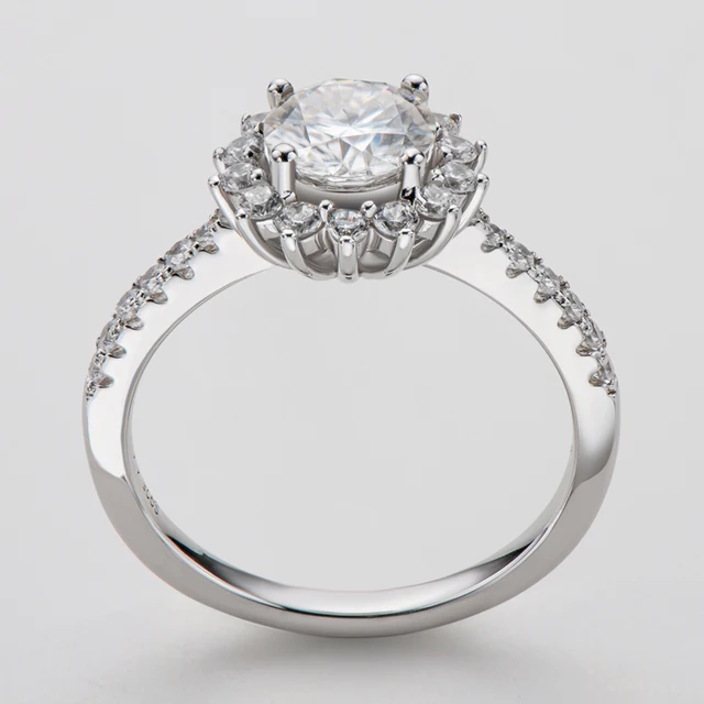 925 Silver 1ct 6.5mm Moissanite Diamond Ring – Elegant & Stunning
