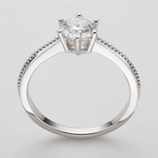 Elegant 925 Silver 1ct 6.5mm Moissanite Diamond Ring