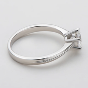 Elegant 925 Silver 1ct 6.5mm Moissanite Diamond Ring