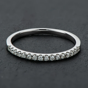 925 Silver 1.5mm Moissanite Diamond Ring