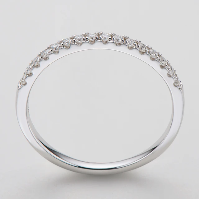 925 Silver 1.5mm Moissanite Diamond Ring