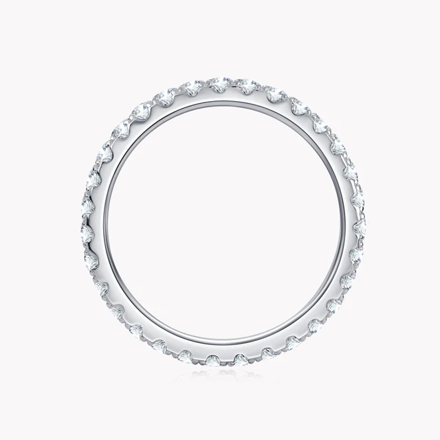 925 Silver 2mm 0.3ct Moissanite Diamond Ring