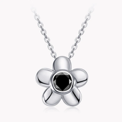 0.5Ct 5mm Black Moissanite Pendant Necklace
