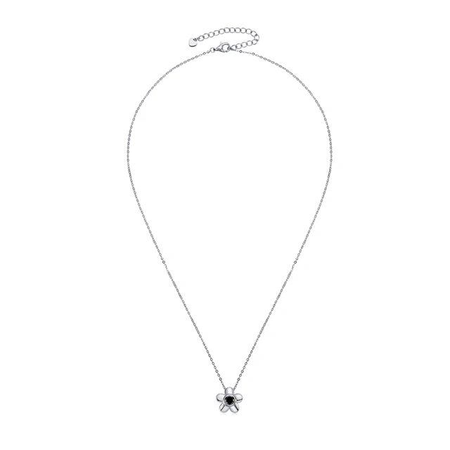 0.5Ct 5mm Black Moissanite Pendant Necklace