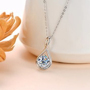 2Ct 8mm Moissanite Diamond Pendant Necklace