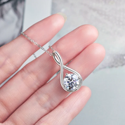 2Ct 8mm Moissanite Diamond Pendant Necklace