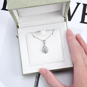 2Ct 8mm Moissanite Diamond Pendant Necklace
