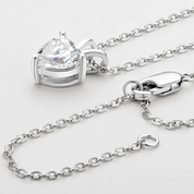1Ct 6.5mm Heart Moissanite Diamond Pendant Necklace