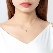 1Ct 6.5mm Heart Moissanite Diamond Pendant Necklace