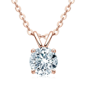1Ct 6.5mm Moissanite Diamond Pendant Necklace