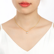 1Ct 6.5mm Moissanite Diamond Pendant Necklace
