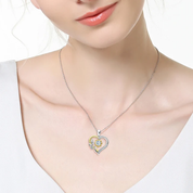 1Ct 6.5mm Heart Charm Moissanite Diamond Pendant Necklace