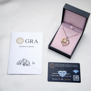 1Ct 6.5mm Heart Charm Moissanite Diamond Pendant Necklace