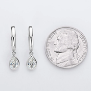 925 Silver Drop 4×6mm 0.5CT Moissanite Diamond Drop Earrings