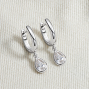 925 Silver Drop 4×6mm 0.5CT Moissanite Diamond Drop Earrings