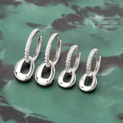 925 Silver 1.3mm 0.01CT Moissanite Drop Earrings