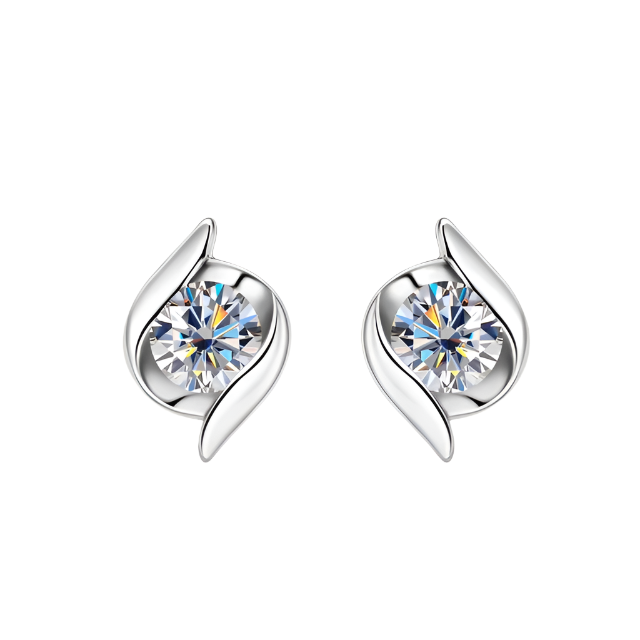 925 Silver Stud 5mm 0.5CT Moissanite Diamond Earrings