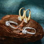 925 Silver 6.5MM 1CT Moissanite Diamond Stud Earrings