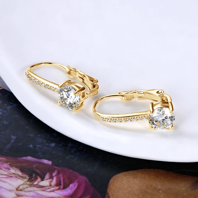 925 Silver 6.5MM 1CT Moissanite Diamond Stud Earrings