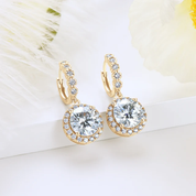 925 Silver 8MM 2CT Moissanite Drop Diamond Earrings