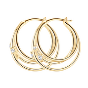 925 Silver Moissanite Split Hoop Diamond Earrings