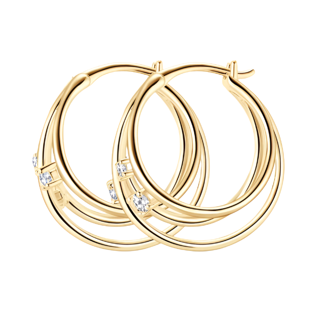 925 Silver Moissanite Split Hoop Diamond Earrings