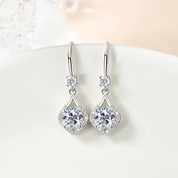 925 Silver 6.5MM 1CT Moissanite Diamond Drop Earrings