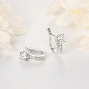925 Silver 6.5MM 1CT Moissanite Diamond hoop Earrings