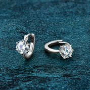 925 Silver 6.5MM 1CT Moissanite Diamond hoop Earrings