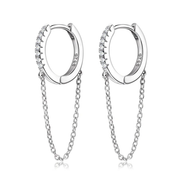 925 Silver 1.2mm 0.08CT Moissanite Daimond Drop Earrings