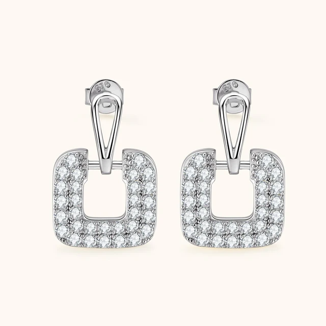 925 Silver 1.6mm 0.1CT Moissanite Drop Earrings