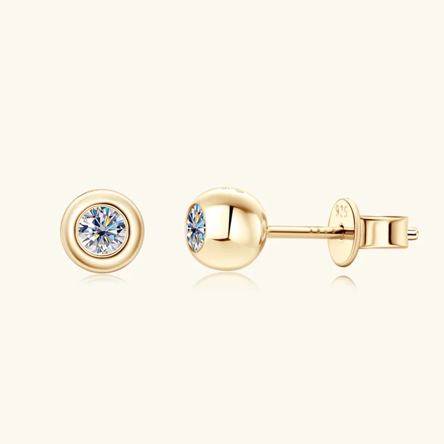 925 Silver 3.5mm 0.2CT Moissanite Diamond Stud Earrings