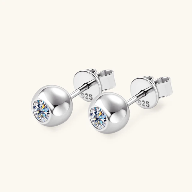 925 Silver 3.5mm 0.2CT Moissanite Diamond Stud Earrings