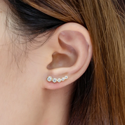 925 Silver 3.5mm 0.2CT Moissanite Diamond Climber Earrings